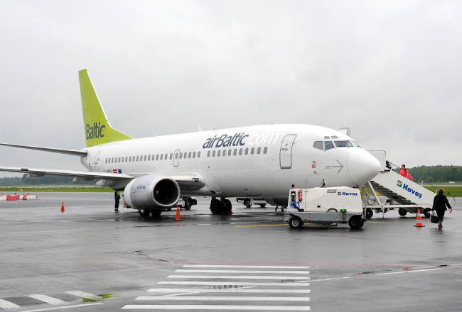 "airBaltic" lidmašīna. Foto: Ieva Lūka, LETA