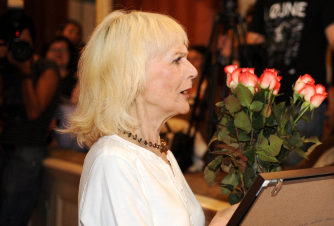 Aktrise Ingrīda Andriņa savā 70 gadu jubilejā. Foto: Edijs Pālens, LETA