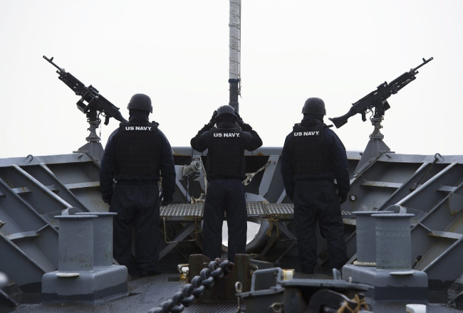 ASV flotes karavīri patruļā. Foto: EPA/LETA