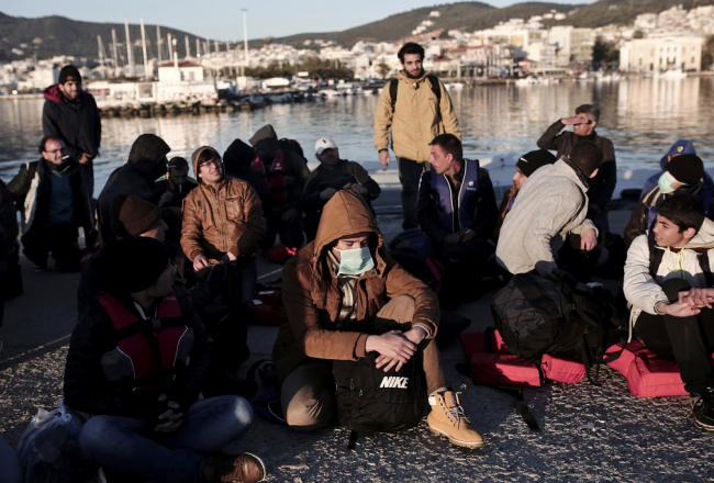 Nelegālie imigranti no Sīrijas šogad aprīlī izcēlušies Lesbas salā Grieķijā. Foto: AFP/LETA