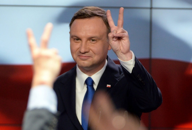 Konservatīvo partijas pārstāvis Andžejs Duda. Foto: AFP/LETA