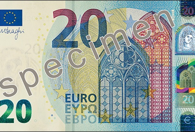 Jaunā 20 eiro banknote. Publicitātes foto