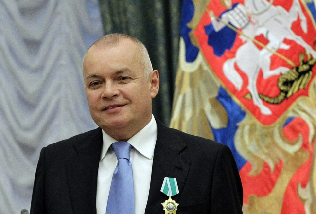 Kremļa propagandists Dmitrijs Kiseļovs. Foto: AFP/LETA