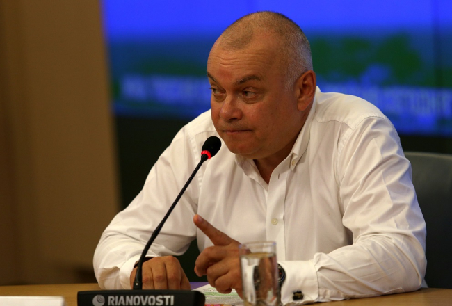 Krievijas galvenais propagandists Dmitrijs Kiseļovs. Foto: AFP/LETA