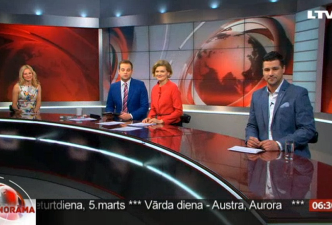 LTV1 raidījuma "Rīta Panorāma" vadītāji.