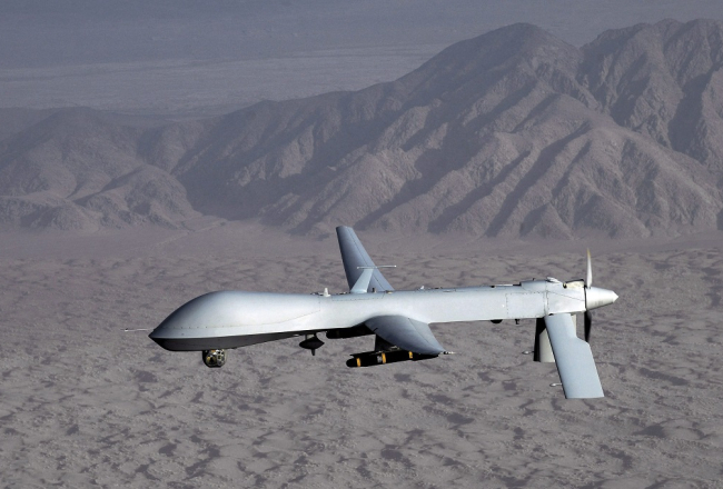 ASV armija Latvijā izvietojusi divas izlūkošanas bezpilota lidmašīnas "MQ-1 Predator". Foto: EPA/LETA