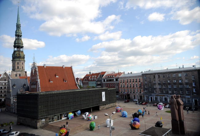 Latvijas Okupācijas muzeja ēka Latviešu strēlnieku laukumā - dārga zeme, dārga vieta, par ko cīnīties arhitektiem. Foto: Evija Trifanova, LETA