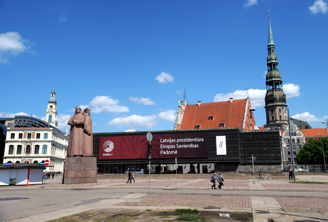 Latvijas Okupācijas muzejs Latviešu strēlnieku laukumā. Foto: Edijs Pālens, LETA