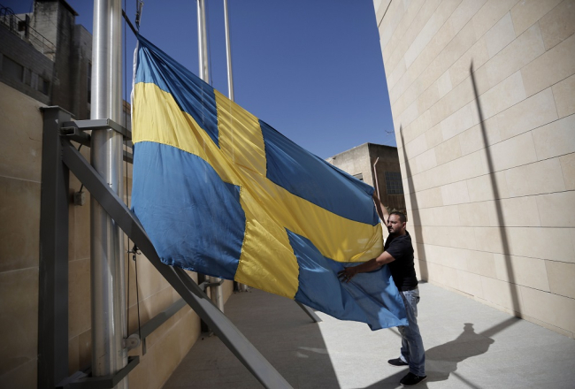 Zviedrijas karogs. Foto: AFP/LETA