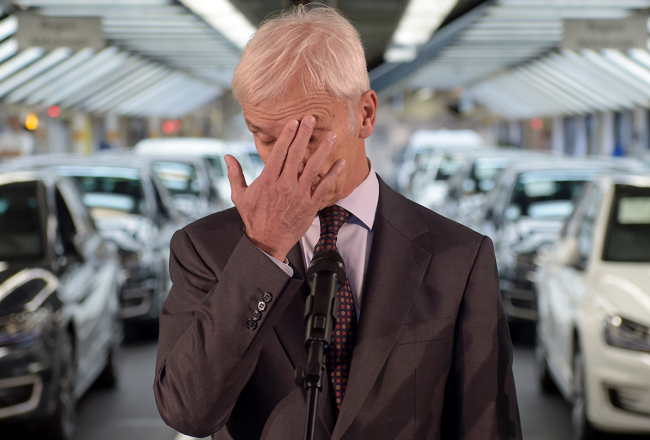 Matiass Millers, "Volkswagen" vadītājs, izmešu skandāla laikā. Foto: Odd Andersen, AFP/LETA.