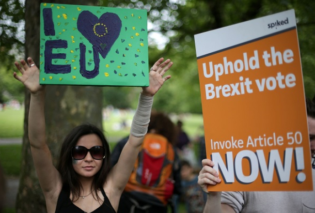 Protests pret "Brexit" Londonā. Foto: Daniel Leal-Olivas, AFP / LETA
