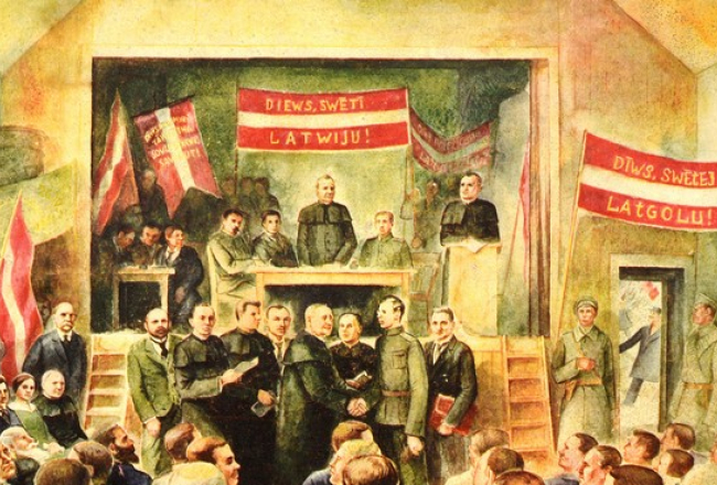 Vēsturisks attēls no pirmā Latgales kongresa. Foto: lv100.lv