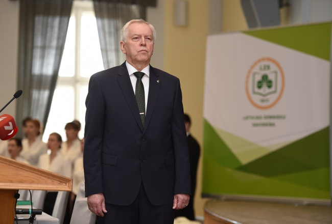 Zaļo un Zemnieku savienības valdes priekšsēdētājs Augusts Brigmanis. Foto: Edijs Pālēns, LETA