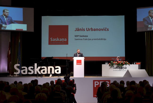 "Saskaņa" kongress kultūras pilī "Ziemeļblāzma". Foto: Ieva Čīka, LETA