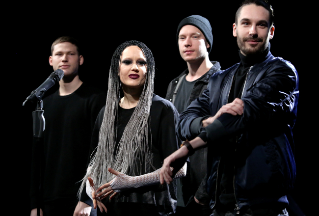 Grupa "Triana Park" konkursa "Supernova" pirmajā preses konferencē janvārī. Foto: Edijs Pālens, LETA.