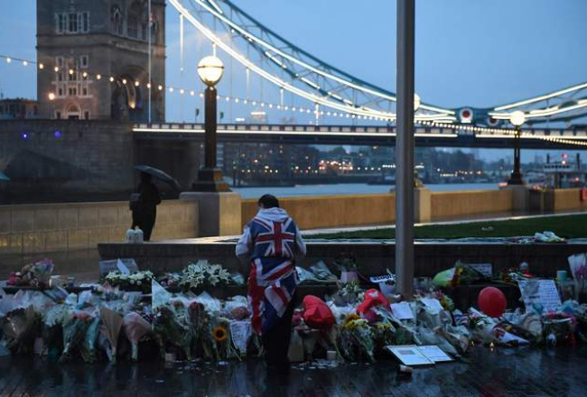 Terora akta vieta uz Londonas tilta. Foto: AFP-LETA