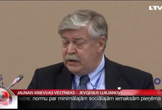 Jaunais Krievijas vēstnieks Latvijā Jevgeņijs Lukjanovs LTV1 raidījumā "Panorāma"