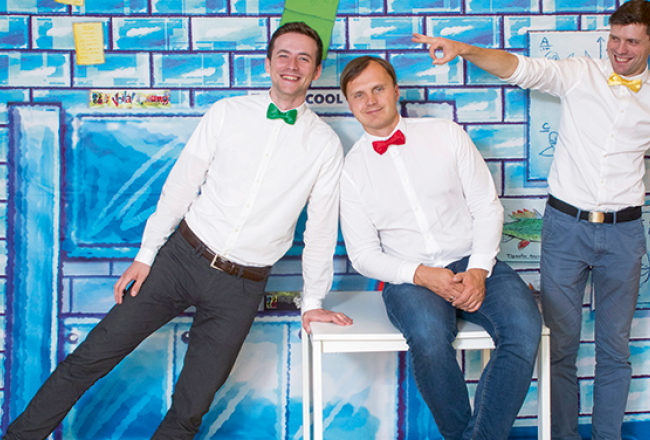 Spēles Ice Cool autori. No kreisās: Reinis Butāns, Egils Grasmanis un Jānis Grunte.