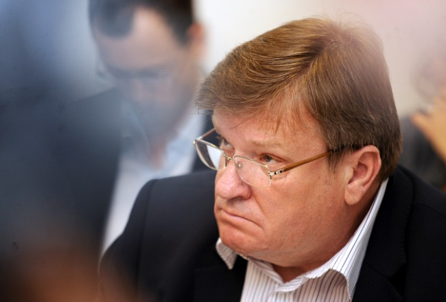 Bijušais AS "Latvijas Krājbanka" prezidents Ivars Priedītis Rīgas pilsētas Vidzemes priekšpilsētas tiesas sēdē. Foto: Edijs Pālens, LETA