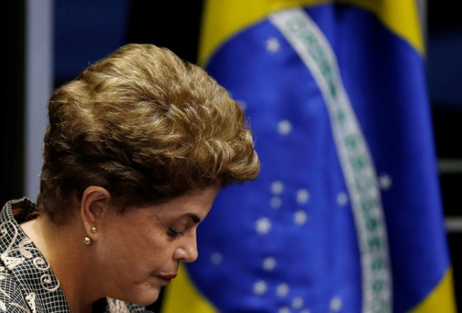 Dilma Rusefa impīčmenta sesijā. Foto: LETA-Reuters
