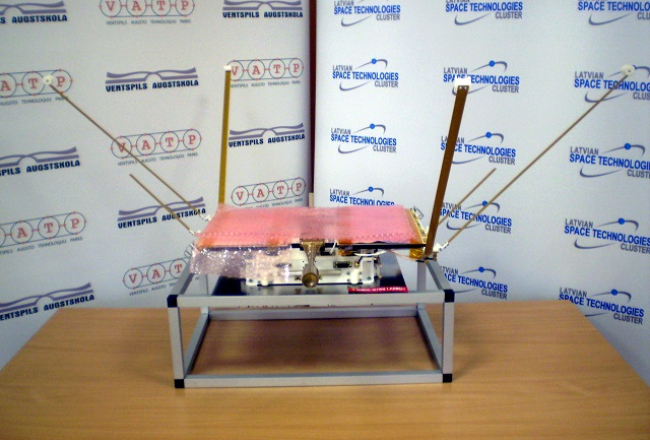 Latvijas pirmais satelīts "Venta-1", kuru ar Indijas nesējraķeti bija plānots palaist Zemes orbītā 2011. gada beigās vai ar Krievijas nesējraķeti 2012.gada sākumā.