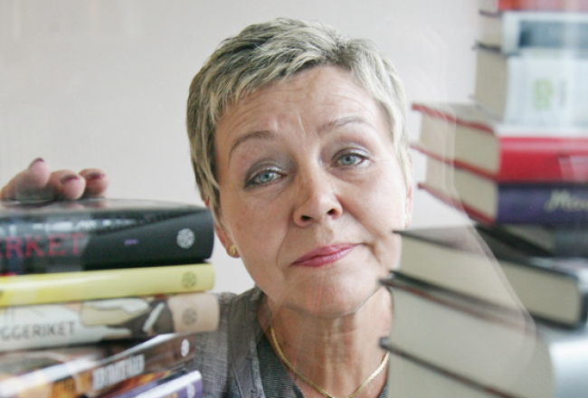 Livonia Print pārdošanas direktore Janīna Blūma par poligrāfiķi kļuvusi pašmācības ceļā, pirms tam viņa bija angļu valodas skolotāja. Foto — Mārtiņš Zilgalvis, F64