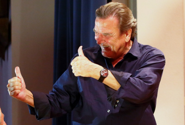 Bijušais Vācijas kanclers Gerhards Šrēders. Foto: Reuters/LETA