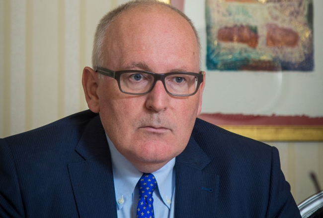 Eiropas Komisijas viceprezidents Franss Timmermanss.
Foto: Alise Šulca, Picture Agency