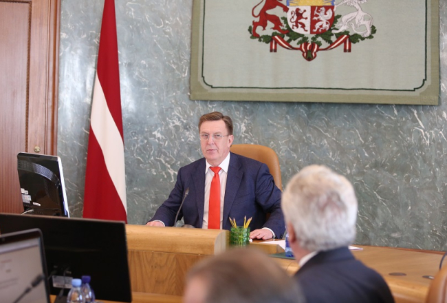 Ministru prezidents Māris Kučinskis vada Ministru kabineta sēdi. Foto: Edijs Pālens, LETA