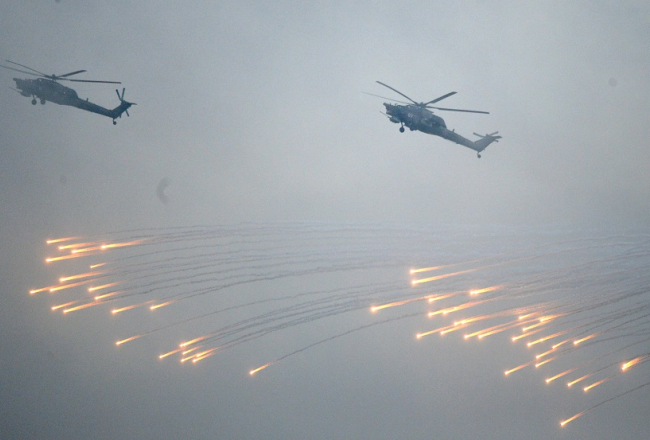 KRievijas un Baltkrievijas militārajās mācībās "Zapad 2017". Foto: Sputnik/LETA