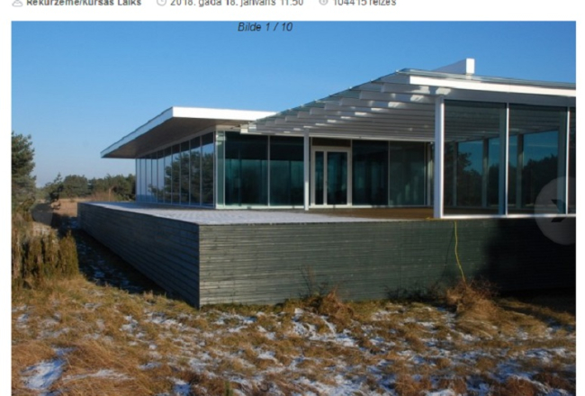 Māja, kas pēc tiesas atzinuma esot kuģis. Foto no "Rekurzeme"