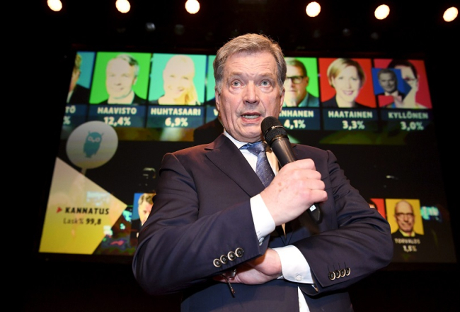 Sauli Nīniste uzvarēja Somijas prezidenta vēlēšanās svētdien. Foto: AFP/LETA