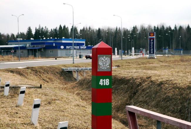 Krievijas robežstabiņš. Foto: Ieva Čīka, LETA