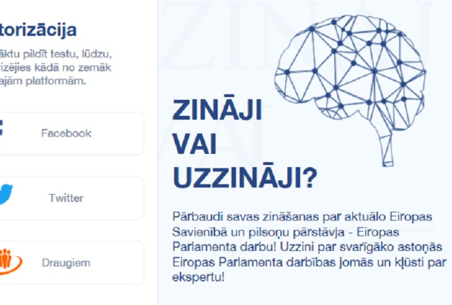 Testa sākumlapa.