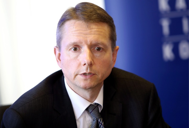 Finanšu un kapitāla tirgus komisijas (FKTK) priekšsēdētājs Pēters Putniņš. Foto: Sintija Zandersone, LETA