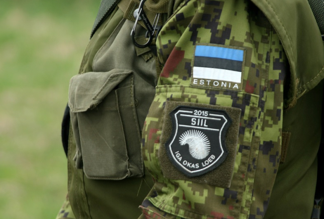 Igaunijas militārajās mācībās. Foto: Rebeka Žeire, LETA