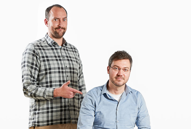 Mārtiņš Zirnītis, projektu vadītājs, un Rems Grinšteins,SIA Registration līdzīpašnieks.
Foto — Edmunds Brencis