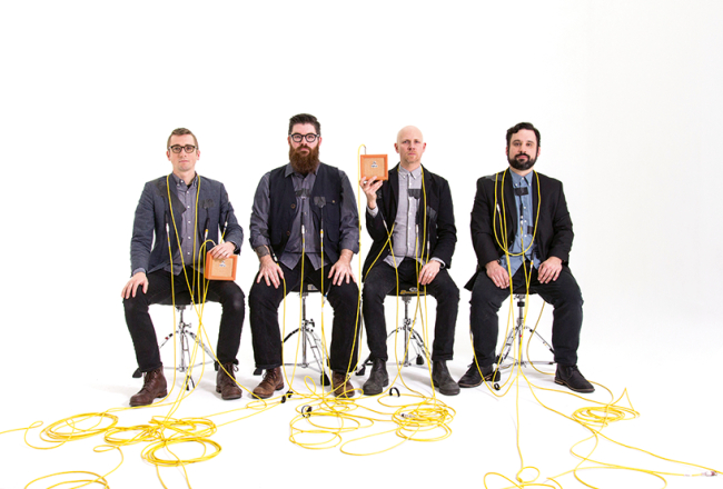 Amerikāņu sitaminstrumentu kvartets SŌ Percussion.
Publicitātes foto