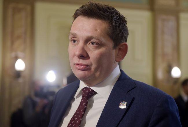 "KPV LV" valdes priekšsēdētājs Artuss Kaimiņš. Foto: Paula Čurkste, LETA