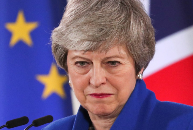 Lielbritānijas premjerministre Terēza Meja ES samitā par "Brexit". Foto: REUTERS/Yves Herman