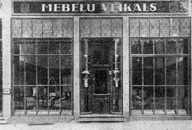 Prikuļa mēbeļu veikals Aspazijas bulvārī.
Foto no preses izdevumiem