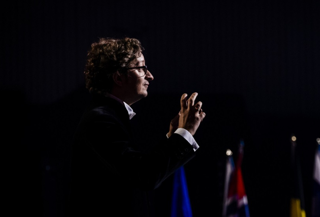 Kora "Maska" diriģents Jānis Ozols. FOTO: Jonas Persson/EBU INTERKULTUR