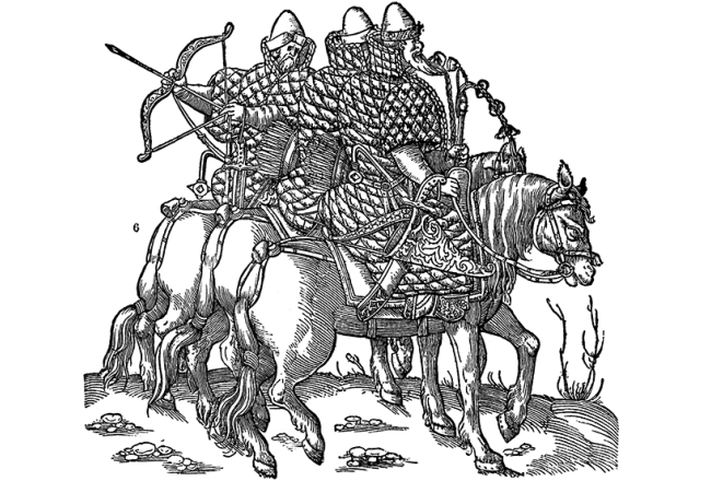 Moskovitu kareivji. Kokgriezums. 1556. gads. Annas Ronanas attēlu bibliotēka / AFPForum/LETA