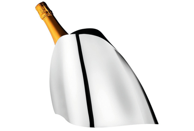 Atvēsini dzirkstošos dzērienus ar stilu. Šampanieša ledustrauks, Georg Jensen, 215 €, Stockmann