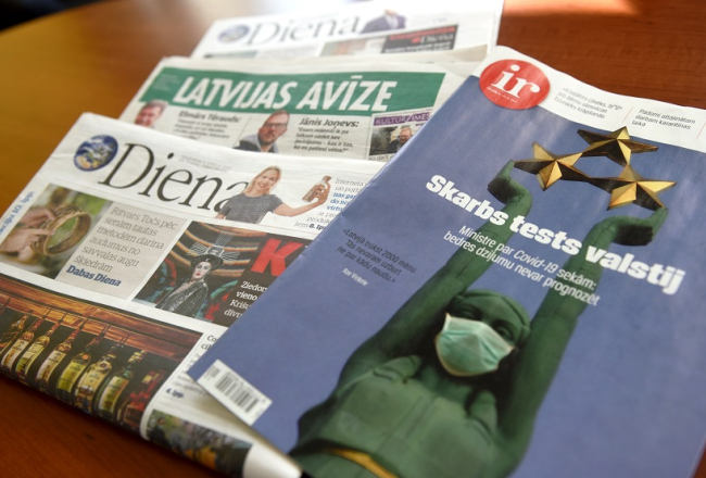 Drukātie preses izdevumi. Foto: Zane Bitere, LETA