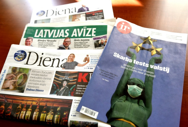 Drukātie preses izdevumi. Foto: Zane Bitere, LETA