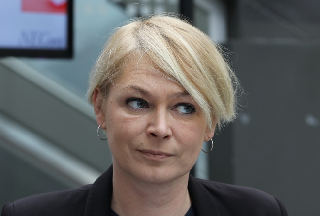 Vakcinācijas biroja vadītāja Eva Juhņēviča. Foto: Evija Trifanova, LETA