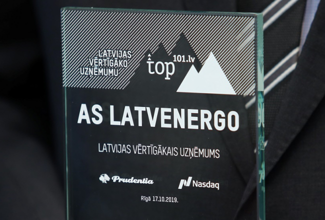 AS "Latvenergo" balva kā Latvijas vērtīgākajam uzņēmumam. Foto: Ieva Leiniša, LETA