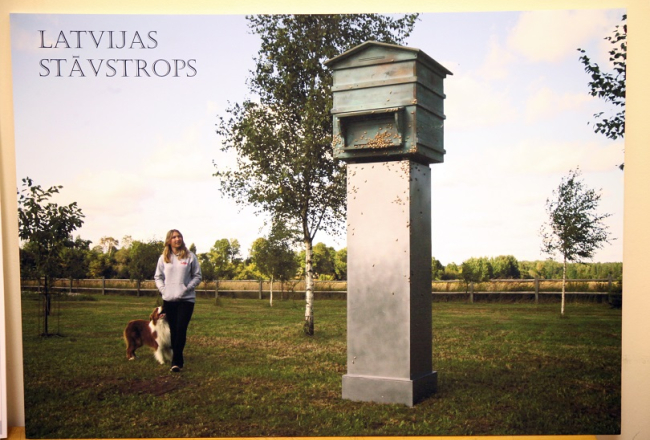 Tēlnieka Kristapa Gulbja darba "Latvijas stāvstrops" mets. Foto: Paula Čurkste, LETA