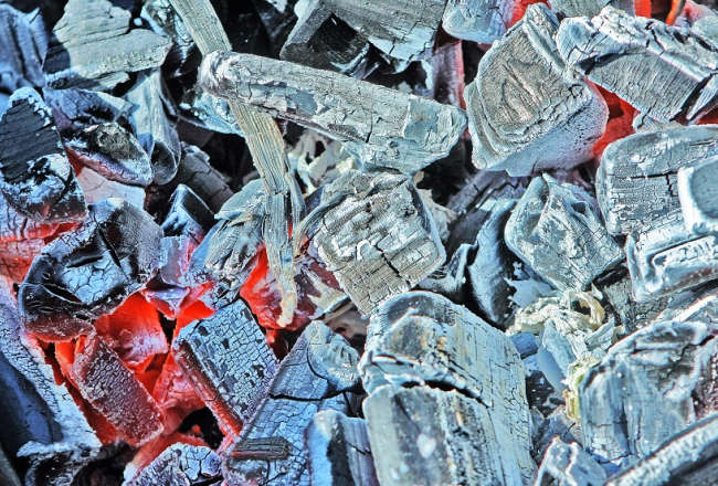 Liesmojošas ogles. Foto - Edijs Pālens, LETA